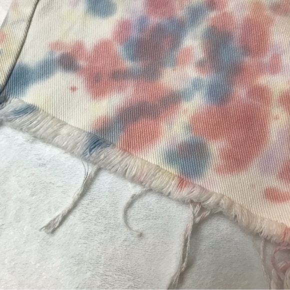 NWT Pacsun Womens Cut Off Denim Shorts Size 27 Tie Dye High Raise Festival - Picture 6 of 16